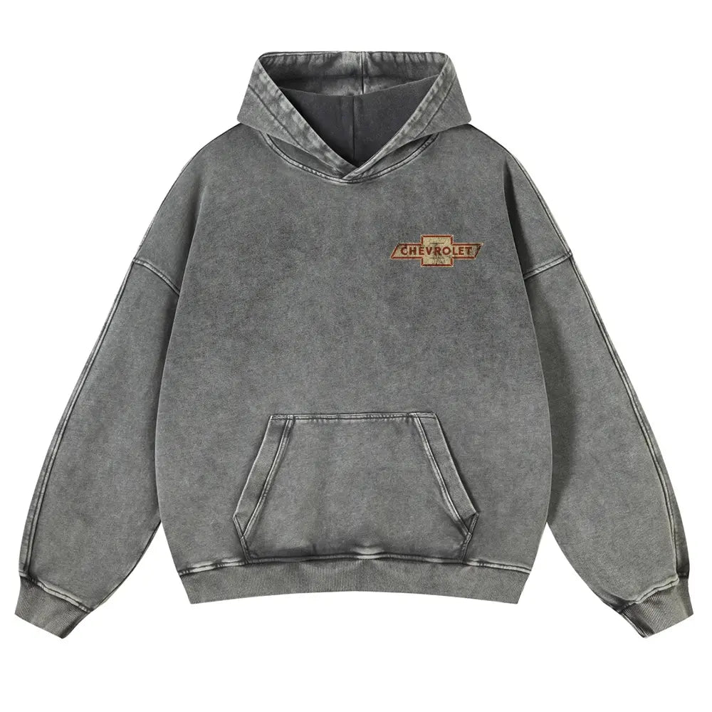 Men's 380g Vintage American Classic Hoodie - Badge Number Slogan Back Print, Loose Fit Tops, Premium Fabric Sweatshirt for Autumn, Jeans, Spring, Cotton, Long Sleeve - View 11
