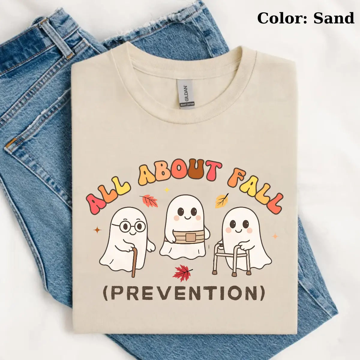 All About Fall Prevention Ghost Sweatshirt or T-Shirt, Cute Halloween Nursing Sweater, Funny Ghost Fall Safety Shirt, Autumn Occupational Therapy Gift - View 11
