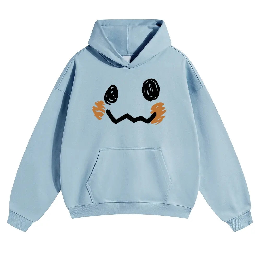 Unisex Dark cute ghost style playful smiling face Graphic hoodie Personalized Pattern Y2k Clothing Round Neck hoodie,Women's Clothing, Menswear, Top, Vintage Style,Summer Casual Oversized - View 14