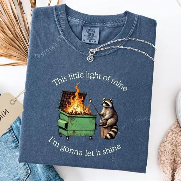 Comfort Colors Funny Parody Shirt: Dumpster Fire Raccoon TShirt, Mental Health Tee - View 20