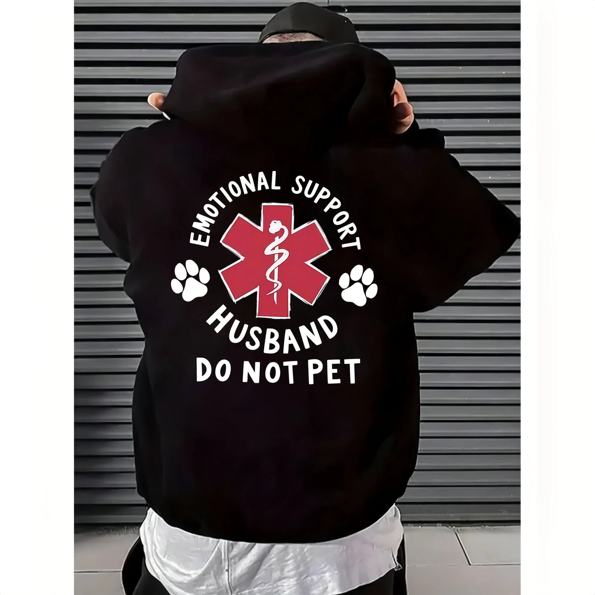 Menswear Cotton Classic Casual T-Shirt, Emotional Support Husband Shirt with Funny Do Not Pet Medical Symbol, Spouse Gift for Husband/Boyfriend, Short-Sleeve Crew Neck Top - View 11