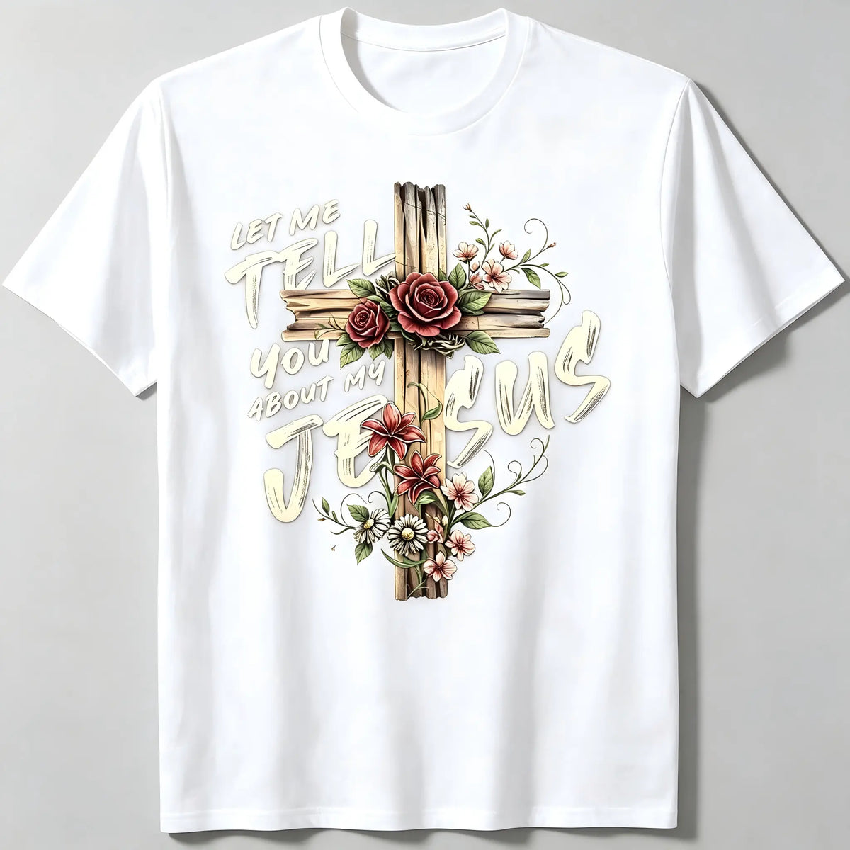 "All My Role Models Went To Prison" Christian Graphic T-Shirt for Men Women - Soft Breathable Cotton Crew Neck Short Sleeve, Wooden Thorn Cross Biblical Tee, Urban Faith Daily Top, Believer Gift, Machine Washable - View 11