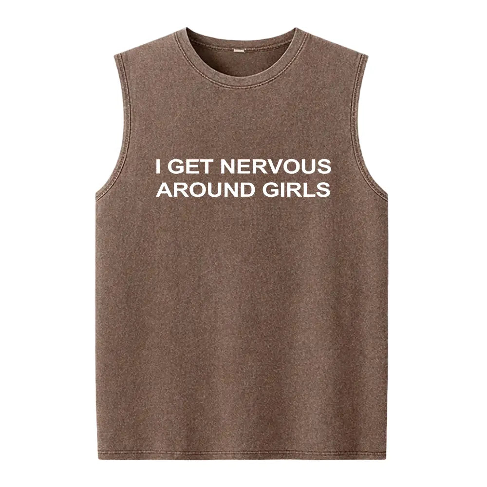 I Get Nervous Around Girls T-Shirt, Funny Graphic Tee for Men, Unisex Streetwear Top, Casual Gift Shirt, Menswear Tshirt Cotton Natural - View 20