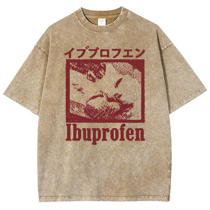 Men's 100% Cotton Vintage Graphic T-Shirt - Retro Noise Grain Stippled Texture, Square Box Frame Sleepy Cat Portrait, Pre-Shrunken Multi-Size (Up to 3XL) Summer Casual Oversized Round Neck Top, Graphic Shirts, Men's Clothing - View 1