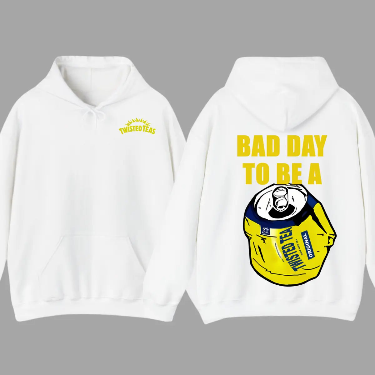 Vintage Bad Day To Be A Twisted Tea 2-Sided Hoodie, Funny Drinking Hoodies, Men's Twisted Tea Hooded, Unisex Drink Tops, Comfort Cotton Casual Menswear, Classic Long Sleeve Pullover - View 10