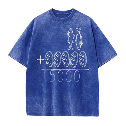 2 Fishes 5 Breads Jesus Feeds The 5000 Christian Bible Verses T-Shirt Knit Classic - View 13