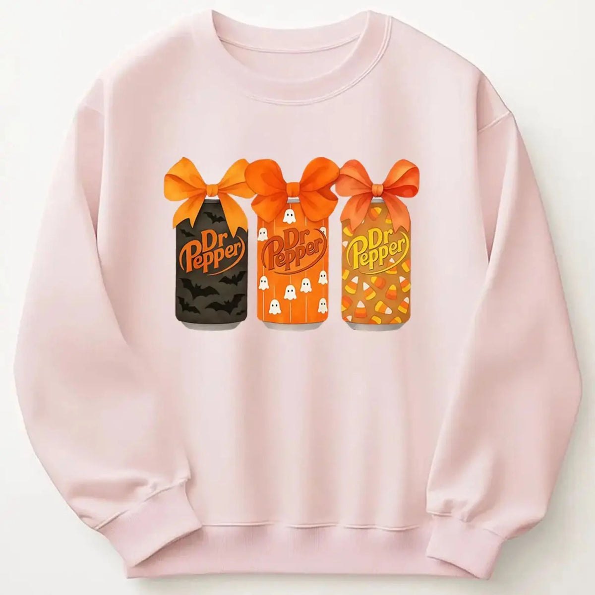 Dr Pepper Halloween Sweatshirt Spooky Soda Graphic Crewneck Women's Unisex Soft 100% Cotton Cozy Pullover for All Seasons - View 2