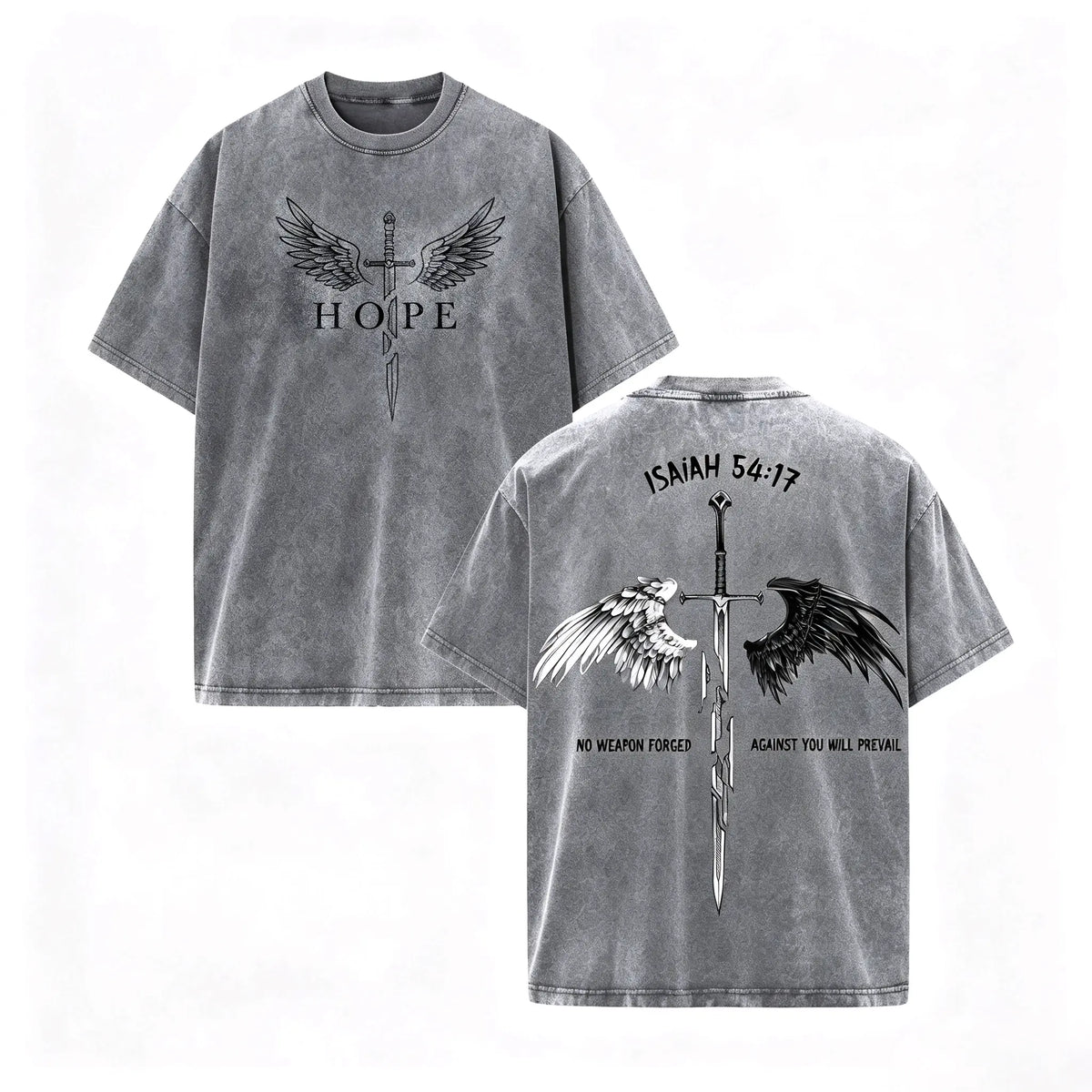Men's Pure Cotton Christian Clothing - Faith Print, Bible Verse, Angel Wings Faith Message, Short-Sleeve T-Shirt, Casual Classic Cut, Free Arm Movement, Chinese New Year Theme - View 5