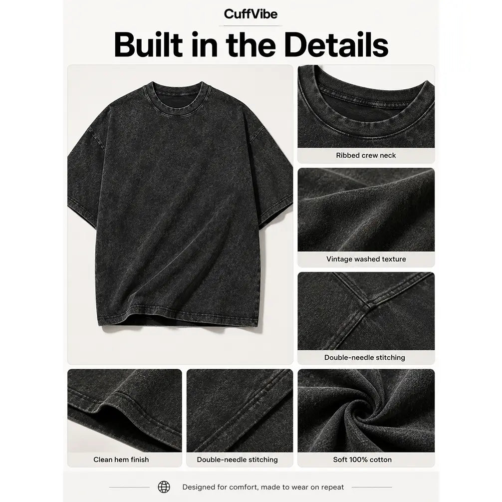 Men's 230g Soft Quilted Vintage Brand T-Shirt - Washable Cat Quarrel Moment Print, Summer Tops, Layer-Friendly, Cargo-Inspired Vibe, Shade-Ready, Holiday & Father's Day Gift - View 5