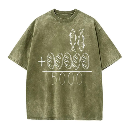 2 Fishes 5 Breads Jesus Feeds The 5000 Christian Bible Verses T-Shirt Knit Classic - View 12
