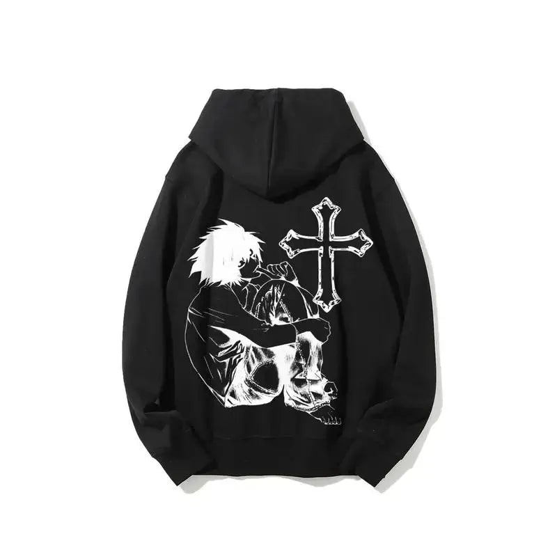 Unisex Misa Vintage Graphic Hoodie - Death Note L Anime Casual Stylish Sweatshirt, Anime Addicts Couple Gift Menswear Womenswear Streetwear Top - View 9