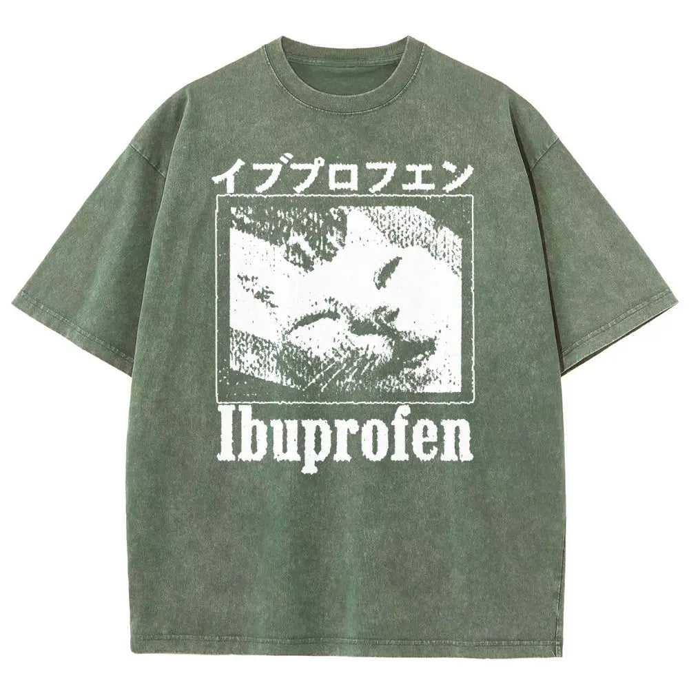 Men's 100% Cotton Vintage Graphic T-Shirt - Retro Noise Grain Stippled Texture, Square Box Frame Sleepy Cat Portrait, Pre-Shrunken Multi-Size (Up to 3XL) Summer Casual Oversized Round Neck Top, Graphic Shirts, Men's Clothing - View 16