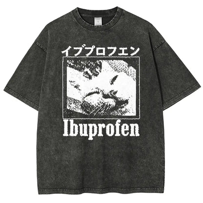 Men's 100% Cotton Vintage Graphic T-Shirt - Retro Noise Grain Stippled Texture, Square Box Frame Sleepy Cat Portrait, Pre-Shrunken Multi-Size (Up to 3XL) Summer Casual Oversized Round Neck Top, Graphic Shirts, Men's Clothing - View 10
