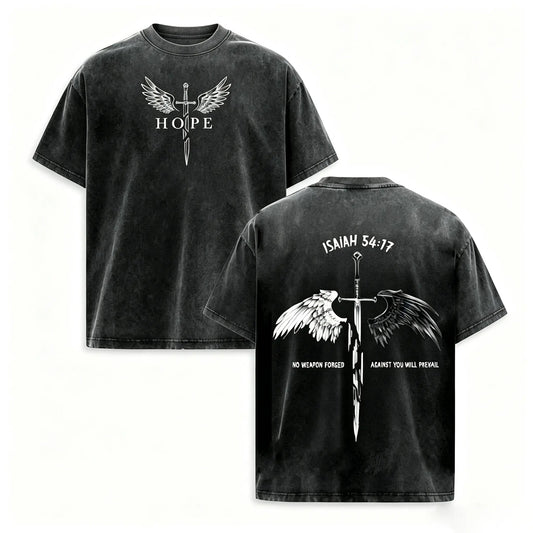 Men's Pure Cotton Christian Clothing - Faith Print, Bible Verse, Angel Wings Faith Message, Short-Sleeve T-Shirt, Casual Classic Cut, Free Arm Movement, Chinese New Year Theme - View 1