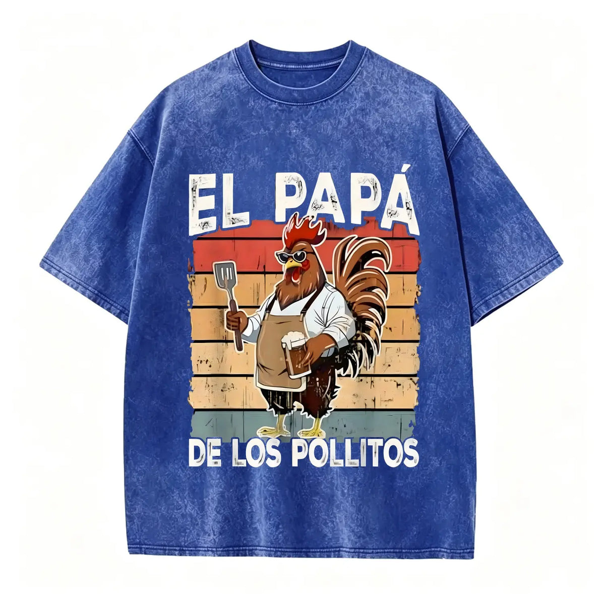 Cotton El Papa de lo pollitos funny Spanish Dia del Padre T-Shirt - View 14