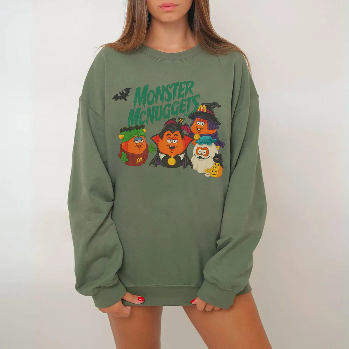 Vintage Halloween Nuggets Sweatshirt, 90s Monster Nuggets Shirt, Retro Halloween Sweatshirt, Halloween Nugget Shirt, Summerween Tee - View 5