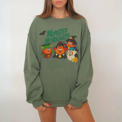 Vintage Halloween Nuggets Sweatshirt, 90s Monster Nuggets Shirt, Retro Halloween Sweatshirt, Halloween Nugget Shirt, Summerween Tee - View 5