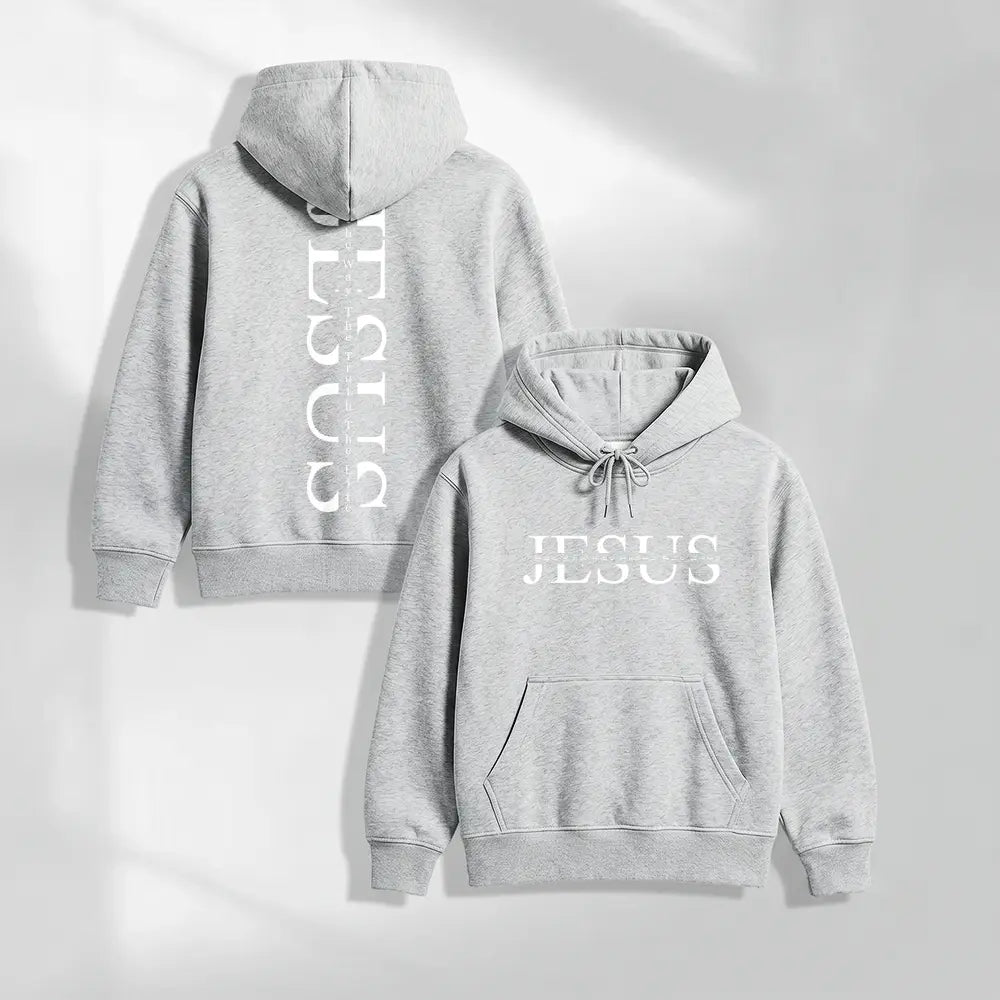 Unisex Jesus Graphic Print Oversized Hoodie Sweatshirt, Casual Long Sleeve Pullover Hooded Top, Loose Fit Religious Faith Inspired American Streetwear Hoodie for Daily Wear, Travel, Outdoor Activities and Fall Winter Fashion - View 8
