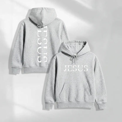 Unisex Jesus Graphic Print Oversized Hoodie Sweatshirt, Casual Long Sleeve Pullover Hooded Top, Loose Fit Religious Faith Inspired American Streetwear Hoodie for Daily Wear, Travel, Outdoor Activities and Fall Winter Fashion - View 8