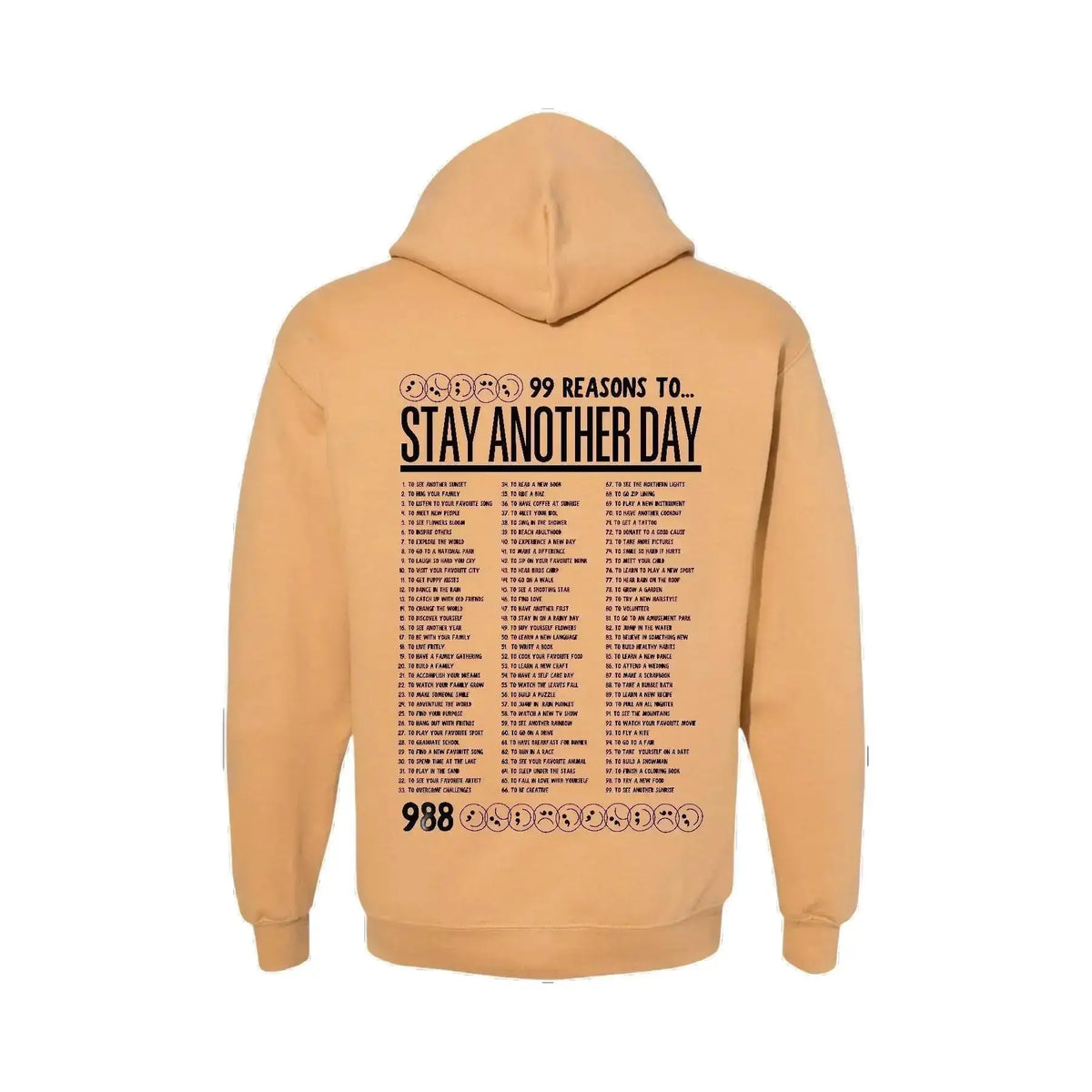 Stay Another Day Unisex Casual Cozy Sweatshirt - 99 Reasons Graphic Print Mental Health Awareness Pullover, Long Sleeve Crewneck, Unisex Fit for Easy Styling, Plus Size Clothes (SM-5X), Classic Menswear, Hoodie Styles - View 1