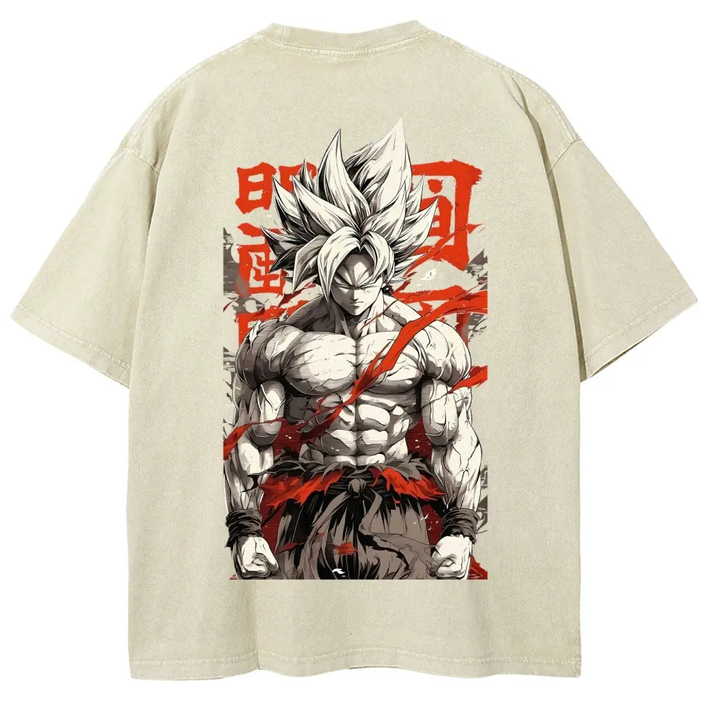 Dragon Ball DBZ Goku Anime Washed Graphic Tees Funny Japanese Cartoon Distressed Shirt 90s Vintage Streetwear Unisex Summer Gift" - View 9