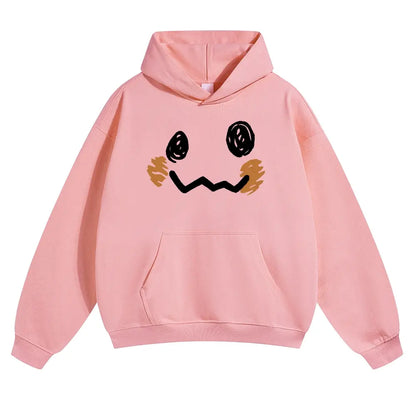 Unisex Dark cute ghost style playful smiling face Graphic hoodie Personalized Pattern Y2k Clothing Round Neck hoodie,Women's Clothing, Menswear, Top, Vintage Style,Summer Casual Oversized - View 4