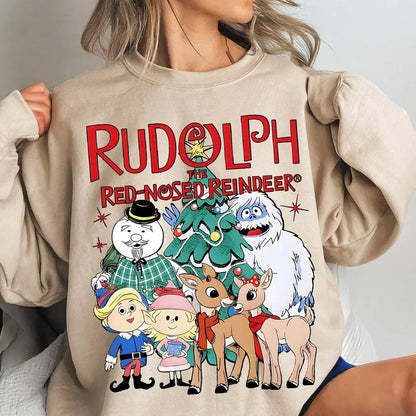 Rudolph The Red Nosed Reindeer Christmas Sweatshirt, Rudolph Xmas Sweatshirt, Rudolph Christmas Shirt, Vintage Christmas Movie Shirt - View 1