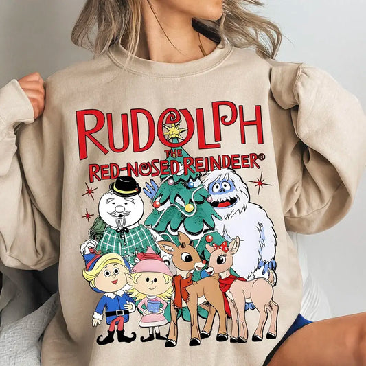 Rudolph The Red Nosed Reindeer Christmas Sweatshirt, Rudolph Xmas Sweatshirt, Rudolph Christmas Shirt, Vintage Christmas Movie Shirt - View 1