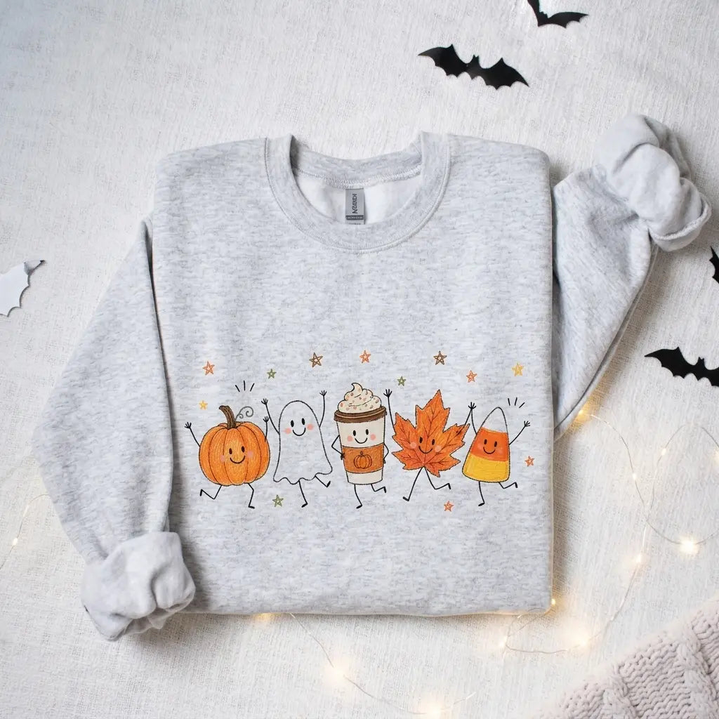 Halloween Coffee Sweatshirt, Cute Fall Shirt, Iced Coffee Lover Gift, Pumpkin Spice Latte T-Shirt, Spooky Season Drink Shirt, Autumn Tee - View 10