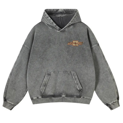 Men's 380g Vintage American Classic Hoodie - Badge Number Slogan Back Print, Loose Fit Tops, Premium Fabric Sweatshirt for Autumn, Jeans, Spring, Cotton, Long Sleeve - View 11