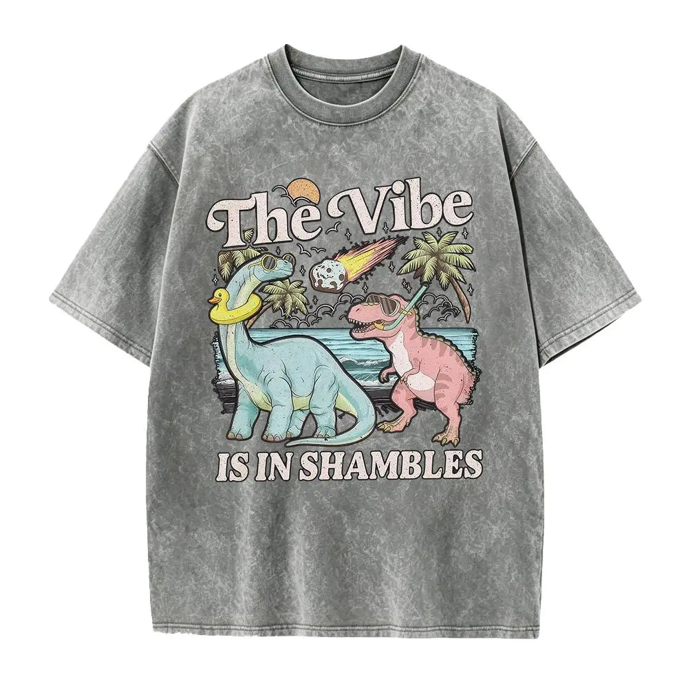 The Vibe Is In Shambles TShirt, Funny Dinosaur Sweatshirt, Cute Mental Health Tee Gift, Gift For Her - View 1