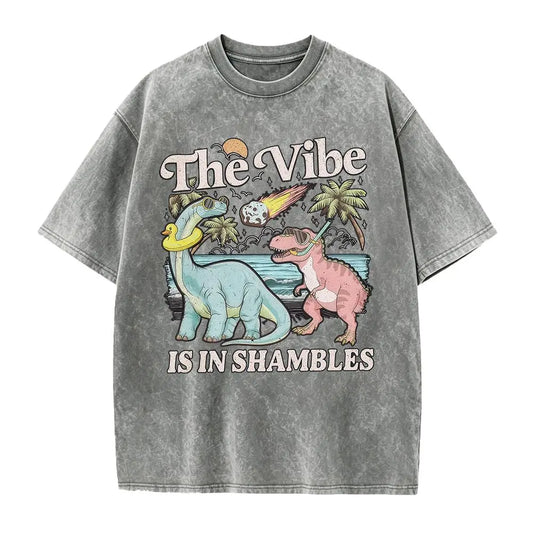 The Vibe Is In Shambles TShirt, Funny Dinosaur Sweatshirt, Cute Mental Health Tee Gift, Gift For Her - View 1