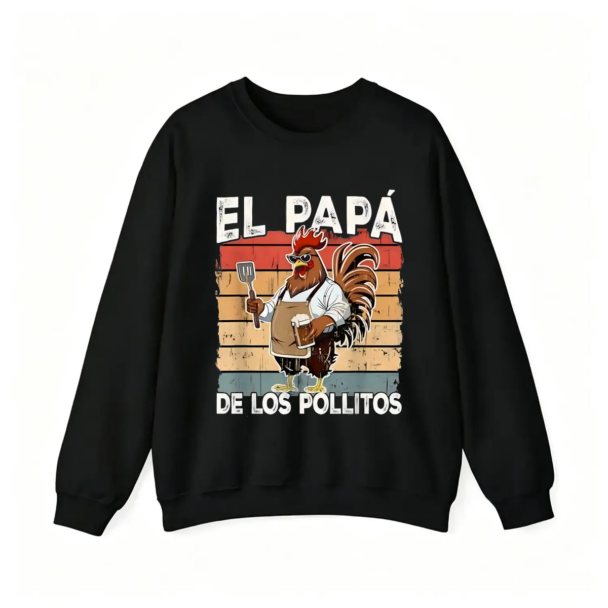 Cotton El Papa de lo pollitos funny Spanish Dia del Padre T-Shirt - View 2