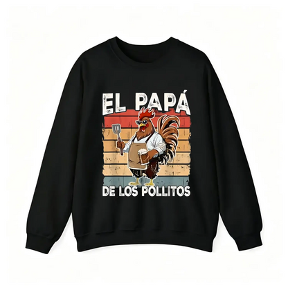 Cotton El Papa de lo pollitos funny Spanish Dia del Padre T-Shirt - View 2