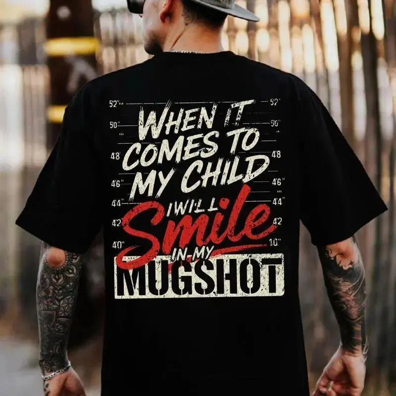 Dad Gift T-Shirt, "When It Comes To My Child" Protective Parent Bold Graphic Tee - View 1