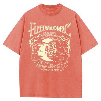 [S-5XL!]Holafish Acid Wash Vintage Moon Pattern T-Shirt Update DTG Pure Cotton Streetwear Graphic Vintage Tees Menswear Womenswear Crewneck Tshirt Summerwear - View 2