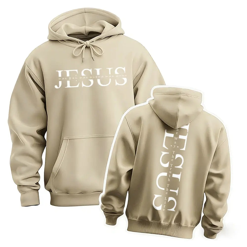 Unisex Jesus Graphic Print Oversized Hoodie Sweatshirt, Casual Long Sleeve Pullover Hooded Top, Loose Fit Religious Faith Inspired American Streetwear Hoodie for Daily Wear, Travel, Outdoor Activities and Fall Winter Fashion - View 4