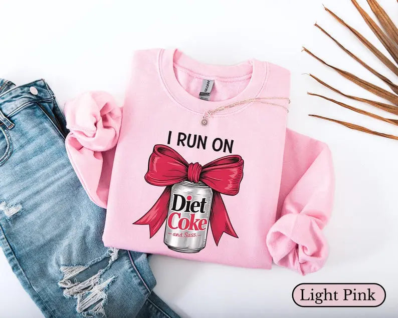 I Run On Diet Coke Sweatshirt, Coke Lover Gift, Diet Coke Lover Top - View 4