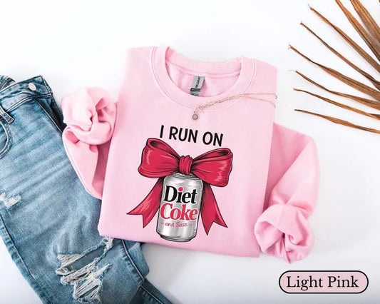 I Run On Diet Coke Sweatshirt, Coke Lover Gift, Diet Coke Lover Top - View 4