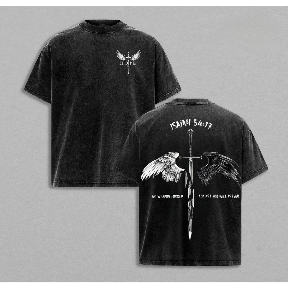 Men's Pure Cotton Christian Clothing - Faith Print, Bible Verse, Angel Wings Faith Message, Short-Sleeve T-Shirt, Casual Classic Cut, Free Arm Movement, Chinese New Year Theme - View 11