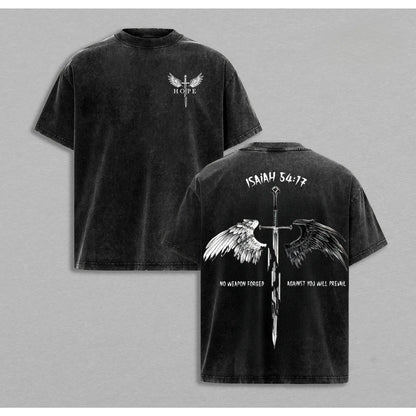 Men's Pure Cotton Christian Clothing - Faith Print, Bible Verse, Angel Wings Faith Message, Short-Sleeve T-Shirt, Casual Classic Cut, Free Arm Movement, Chinese New Year Theme - View 11