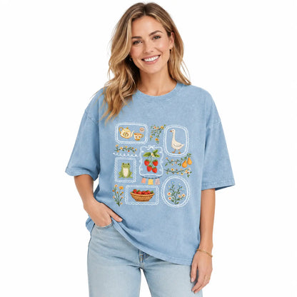 Holafish Women's Pure Cotton Graphic T-Shirt - Vintage Acid Wash Oversize Tee (S-5XL), Plus Size Casual Top with Retro Streetwear Attitude, Sport to Street Shirts for Women Back to School, Graphic Tees Women, Basic - View 2
