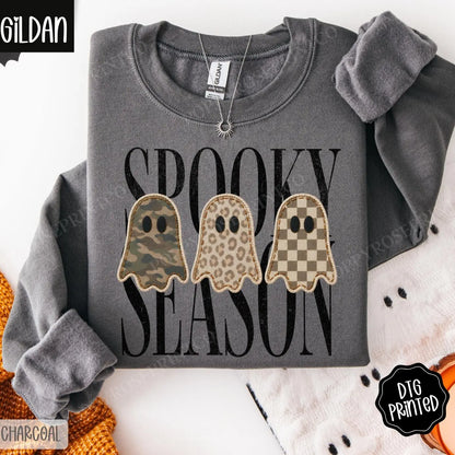 Spooky Season Gildan Sweatshirt, Trendy Women's Halloween Crewneck - View 13