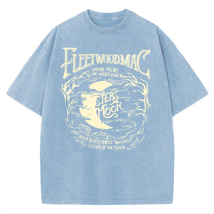 [S-5XL!]Holafish Acid Wash Vintage Moon Pattern T-Shirt Update DTG Pure Cotton Streetwear Graphic Vintage Tees Menswear Womenswear Crewneck Tshirt Summerwear - View 3