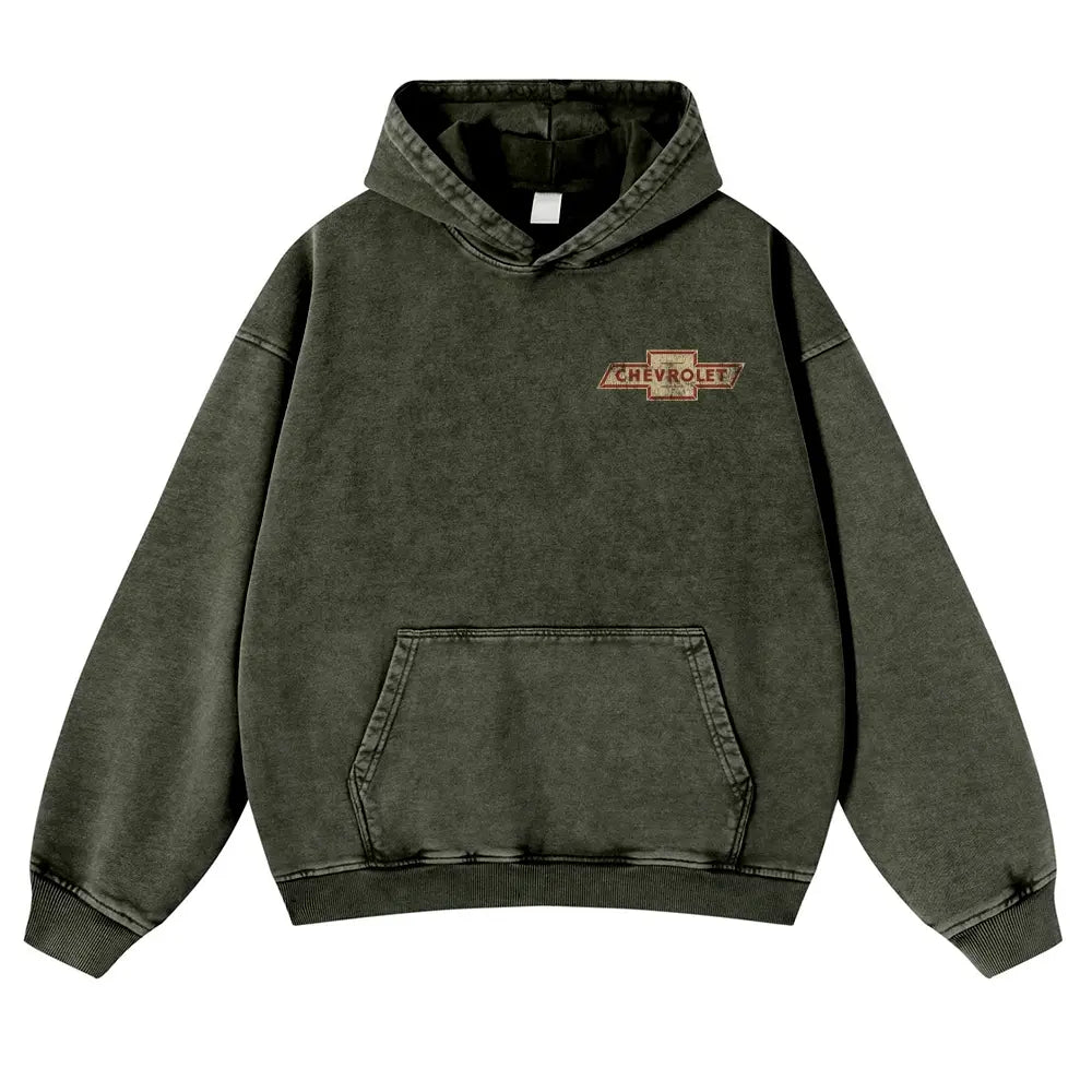 Men's 380g Vintage American Classic Hoodie - Badge Number Slogan Back Print, Loose Fit Tops, Premium Fabric Sweatshirt for Autumn, Jeans, Spring, Cotton, Long Sleeve - View 6