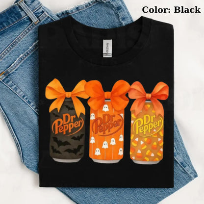 Dr Pepper Halloween Sweatshirt Spooky Soda Graphic Crewneck Women's Unisex Soft 100% Cotton Cozy Pullover for All Seasons - View 4