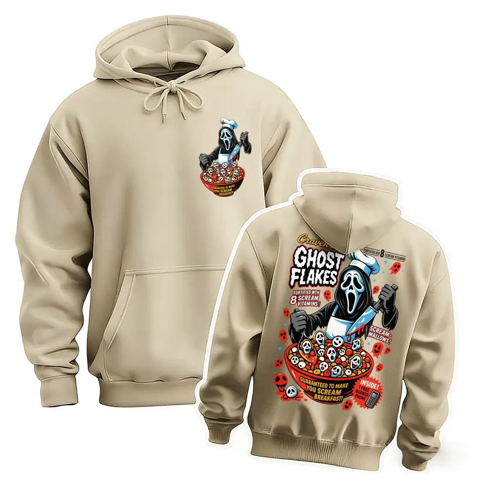 Men’s Vintage Halloween Ghost Graphic Hoodie, Funny Horror Front and Back Print Pullover Sweatshirt, Oversized Spooky Streetwear Hoodie for Halloween Party, Fall and Casual Daily Wear - View 4