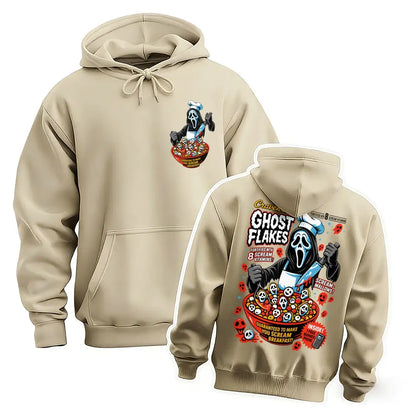 Men’s Vintage Halloween Ghost Graphic Hoodie, Funny Horror Front and Back Print Pullover Sweatshirt, Oversized Spooky Streetwear Hoodie for Halloween Party, Fall and Casual Daily Wear - View 4