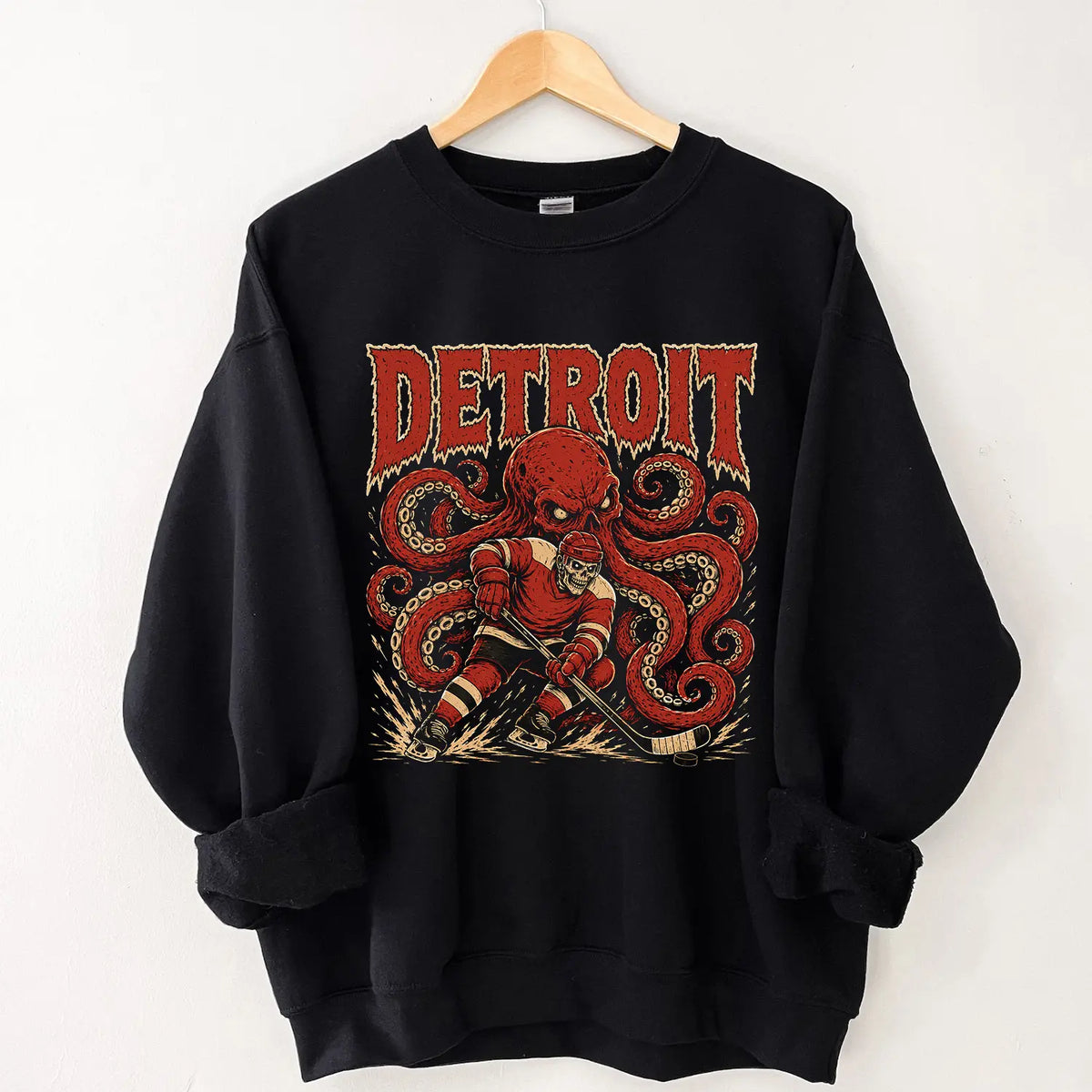Gildan USA 32 Teams Ice Hockey Skull Vintage Sweatshirt Classic 90s All Team Ice Hockey Sweatshirt, Ice Hockey Game Day Sweatshirt, Team Unisex Sweatshirt Gift Ice Hockey - View 4