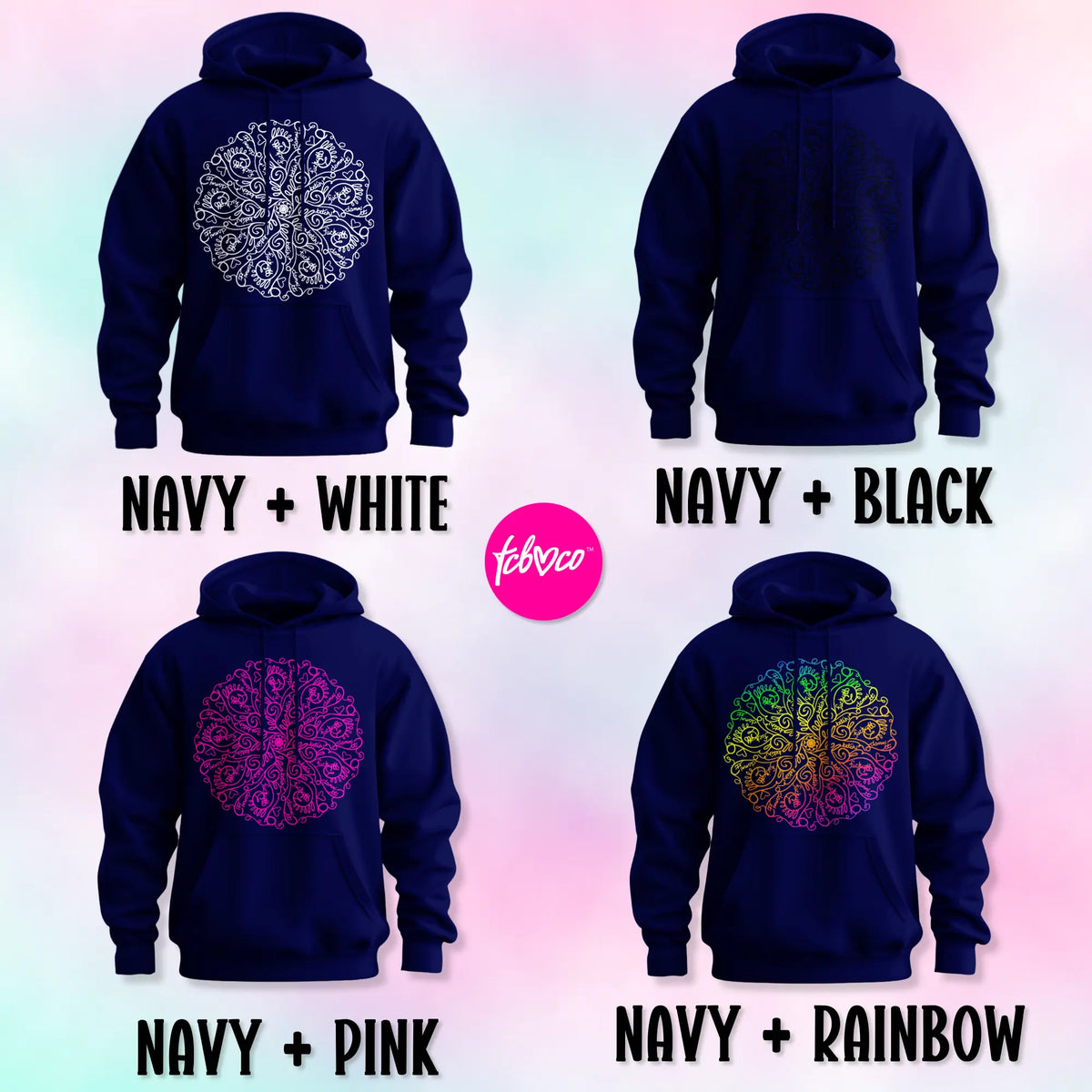 Curse Word Mandala Hoodie - Graphic Hoodie with Unique Design for Casual Wear - View 4